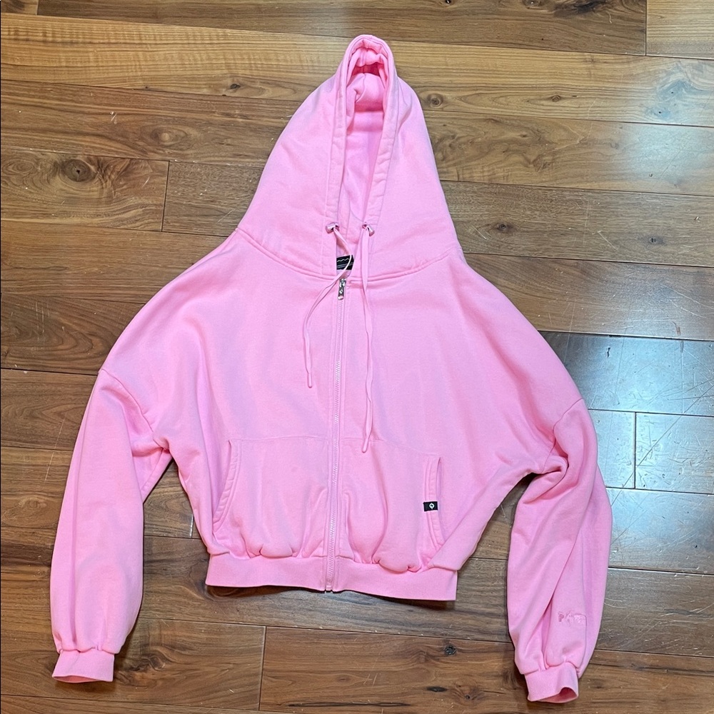 Popflex Malibu Pink cloud Hooded Zip-Up Sweatshirt size s/m